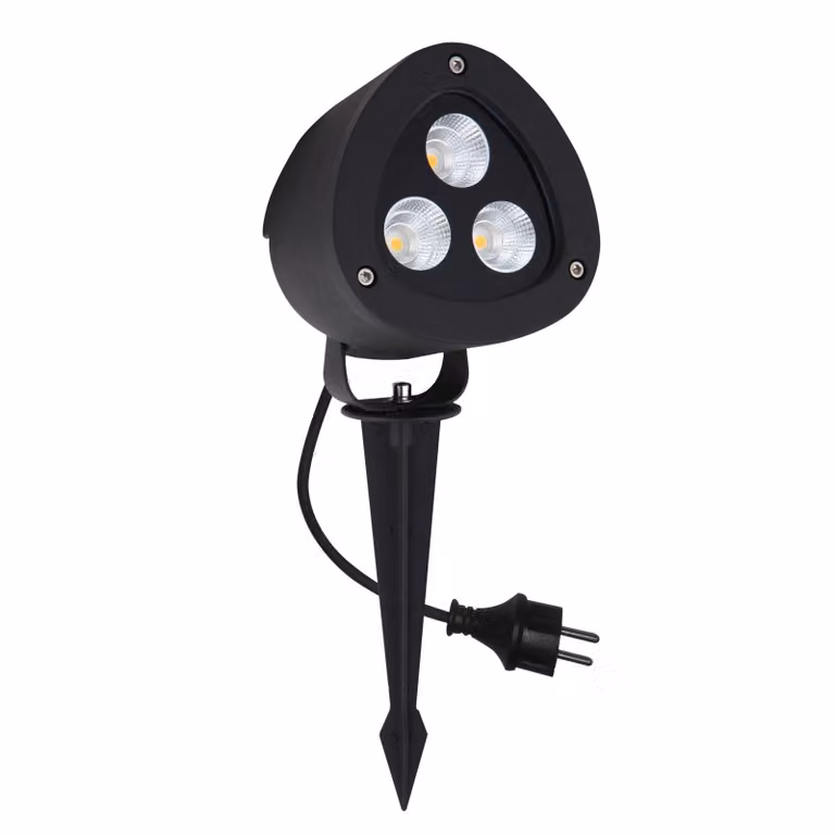 MEGATRON Megatron spot a picchetto Gartia L 20 W, Nero, Alluminio, Moderno
