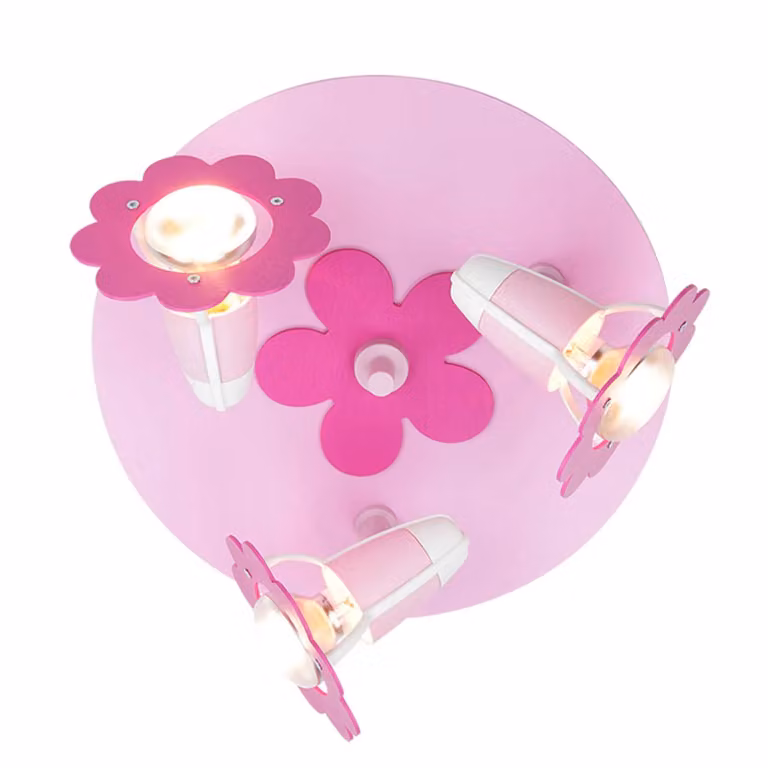 Elobra Plafoniera Blüte, dimmerabile, Violetto / Fucsia / Rosa, Cameretta, Legno, Plafoniera