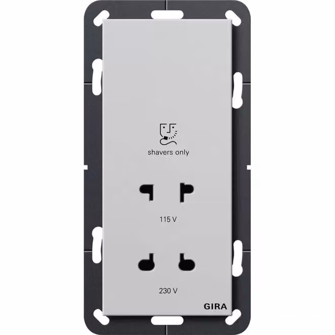 Presa da barba Gira 115 - 230 V Sistema 55 Grigio m 2820015