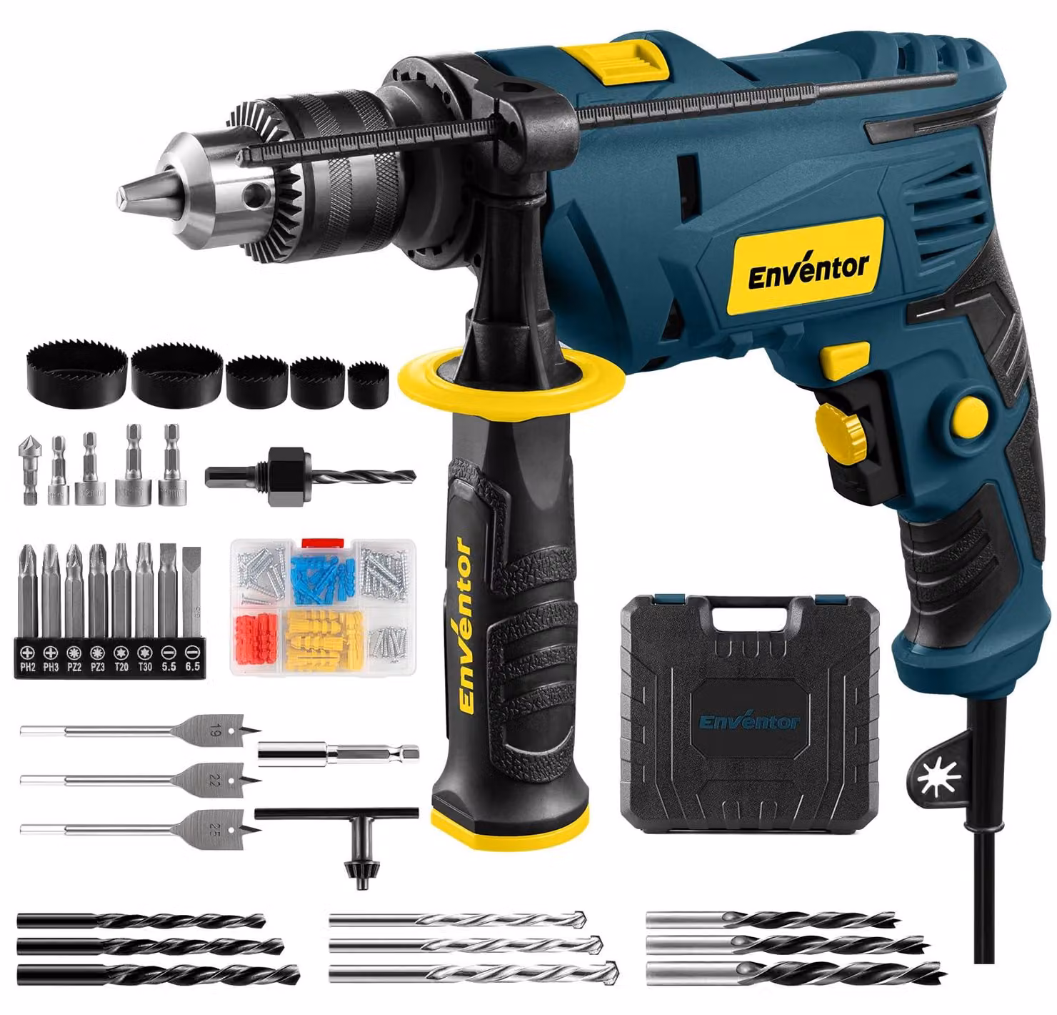 Trapano a percussione da 900 W - Mandrino da 13 mm - Adatto per legno, metallo e cemento