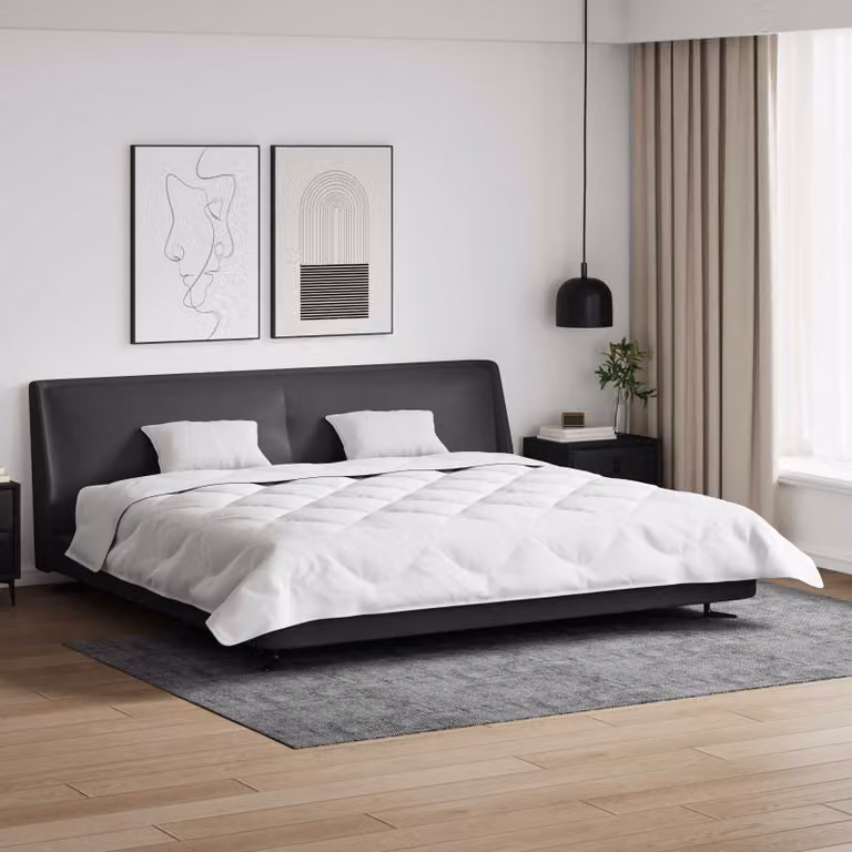 Set di Piumone e 3 Cuscini vidaXL Bianco in Microfibra e Piuma d'Oca Extra Warm