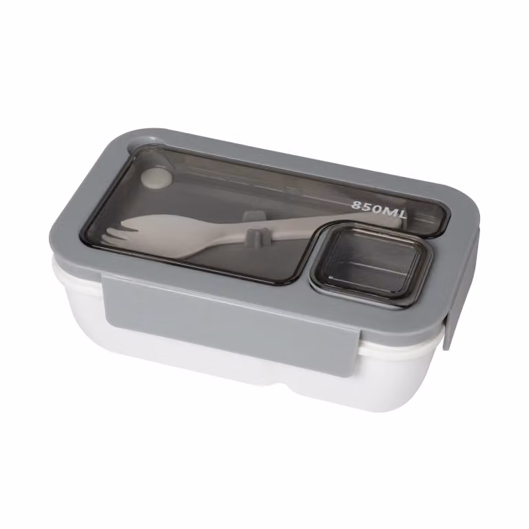 GUSTO CASA Set Lunch Box con Scomparti Separati Linea Food Organizer Bianco 85 cl