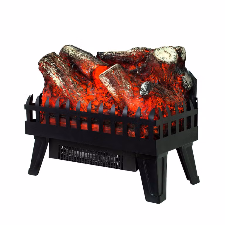 Caminetto elettrico decorativo da interno con effetto fuoco a legna, modello portatile Kekai Utah, 47,5 x 22 x 40,36 cm, riscaldamento a 2 livelli