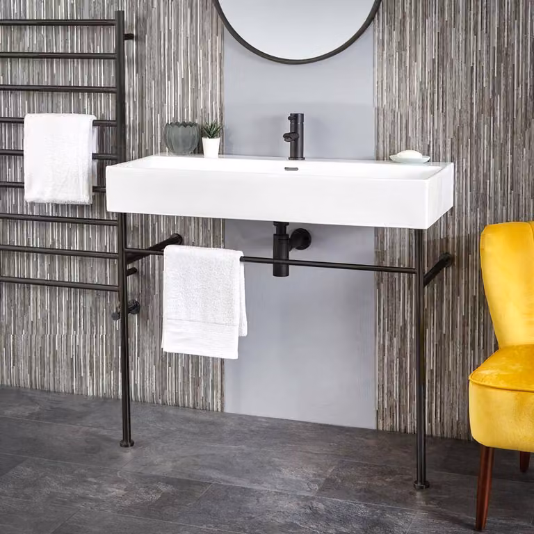 Lavabo a Consolle con Struttura Nera - 1000 x 420mm - Sandford