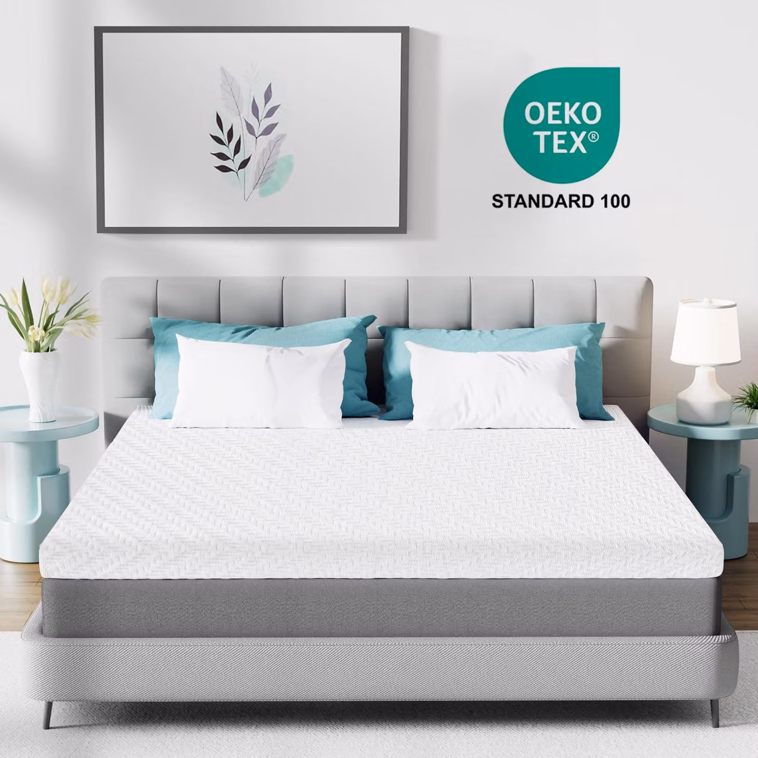 Coprimaterasso 140x200 cm H2/H3 in schiuma memory gel, 5 cm, traspirante, con rivestimento sfoderabile e lavabile, antiscivolo