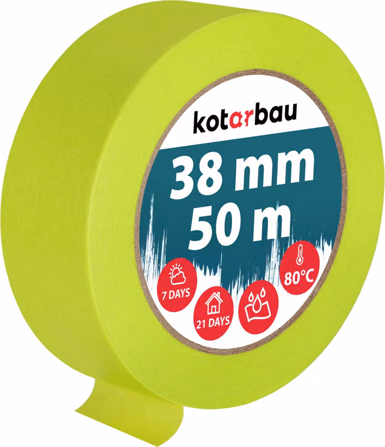 KOTARBAU® Nastro per mascheratura al neon Nastro per mascheratura da 50 m Nastro per mascheratura da 38 mm Nastro per pittori Accessori per pittori Carta crespa verde fluorescente Articoli per la pittura