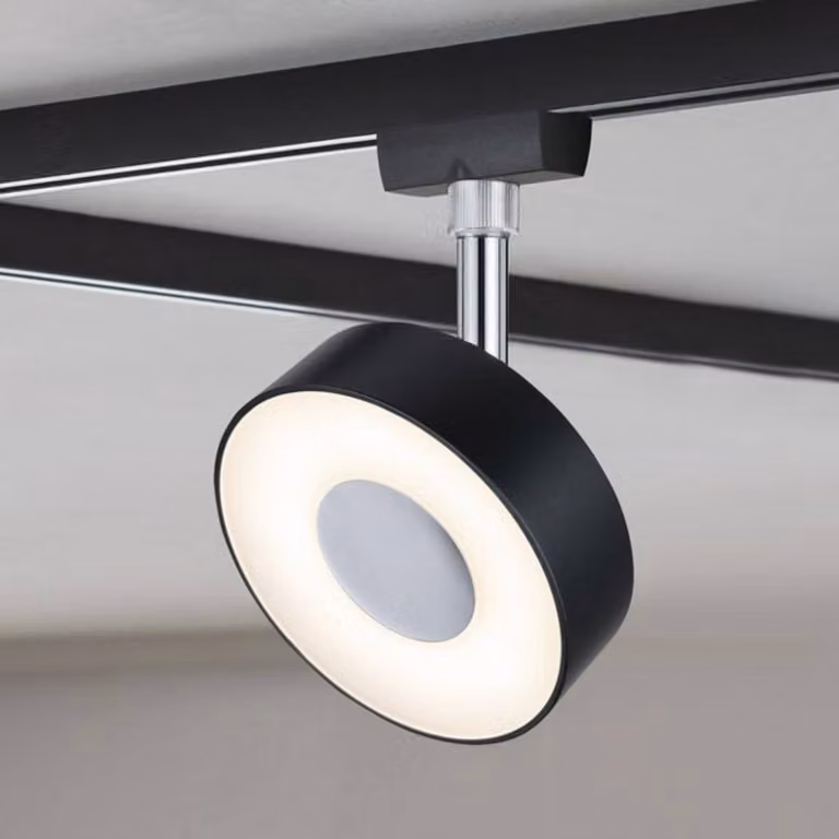 Paulmann URail Spot Circle nero dimming 4.000 K Circle, dimmerabile, Nero, Soggiorno / Sala da pranzo, Metallo, Moderno