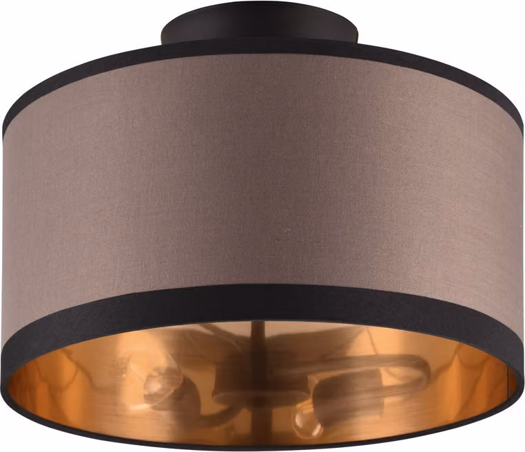 Lampada da soffitto DAVOS nera-tonalità di grigio-taupe 2xE14x28W in tessuto, dimensioni: 22x30x30 cm, IP20, RL