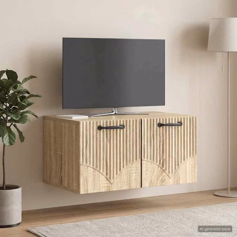 vidaXL Mobile Porta TV da Muro Moderno in Rovere Sonoma, L 59,5 cm x P 41 cm x H 30 cm