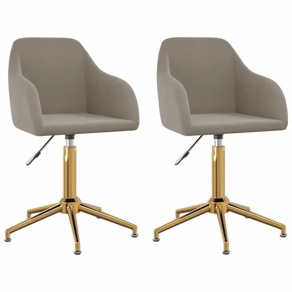 Set di 2 sedie da pranzo girevoli VIDAXL in velluto grigio con design moderno – 2