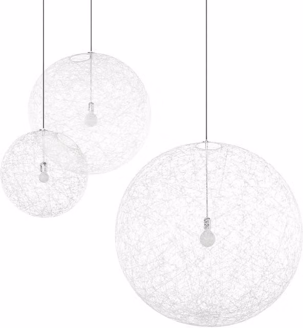 Lampada a sospensione Moooi Random Light II in vetro trasparente con altezza regolabile