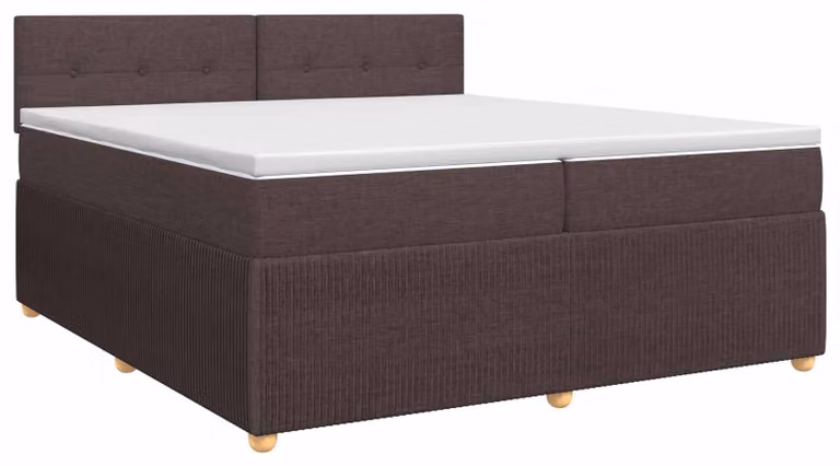 Letto a molle con materasso marrone scuro 200 x 200 cm in tessuto