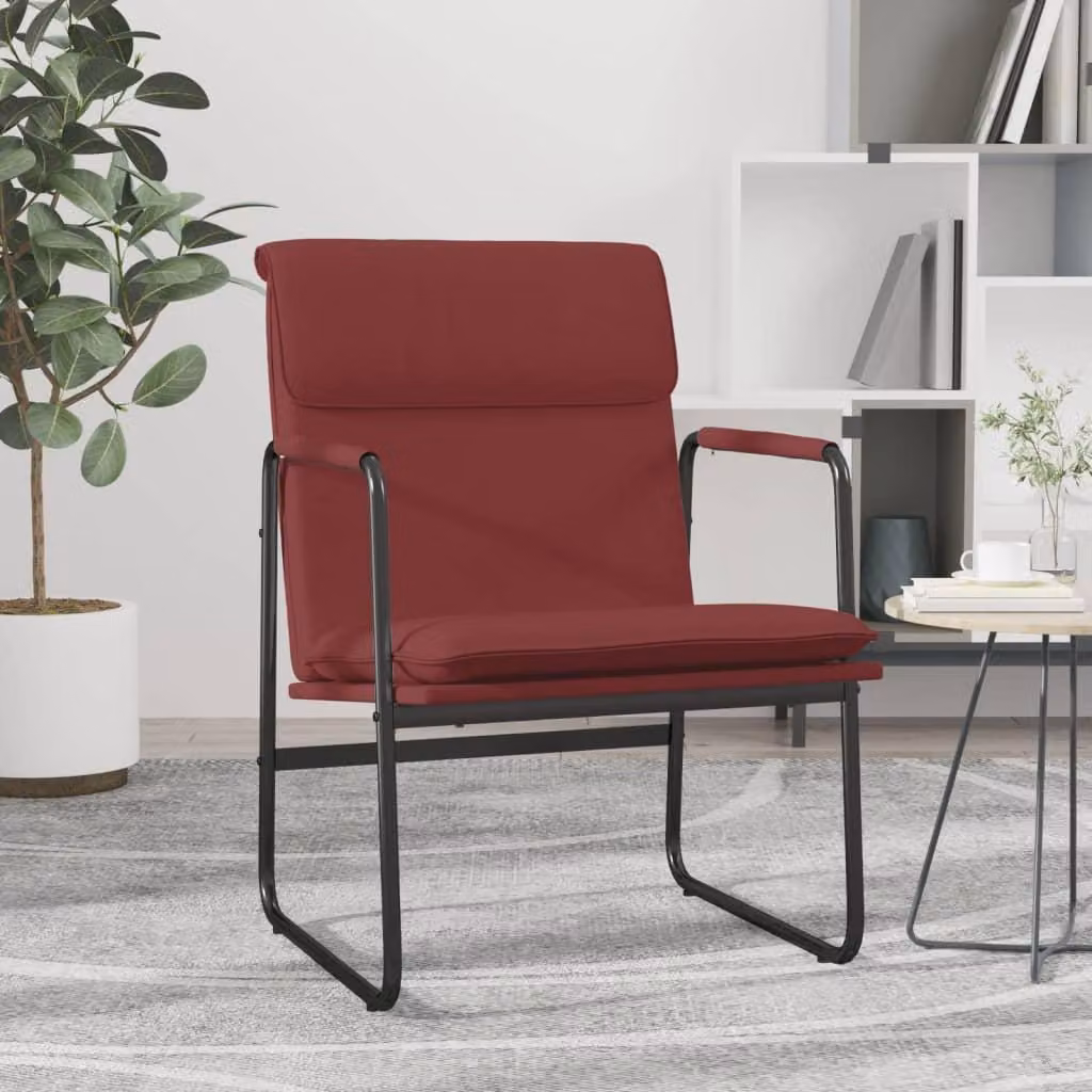Maison Exclusive - Poltrona relax, color rosso vino, 55x64x80 cm, rivestita in ecopelle