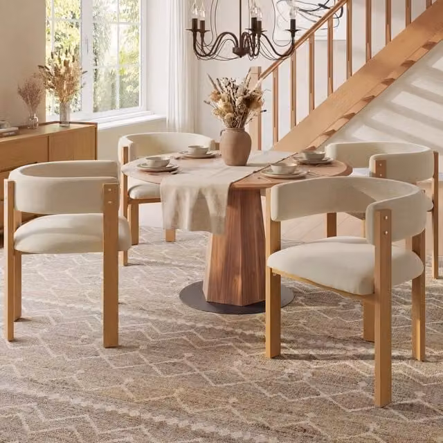 Sedia da pranzo ergonomica - Zephmum- 4 pezzi, imbottitura spessa, gambe in ferro