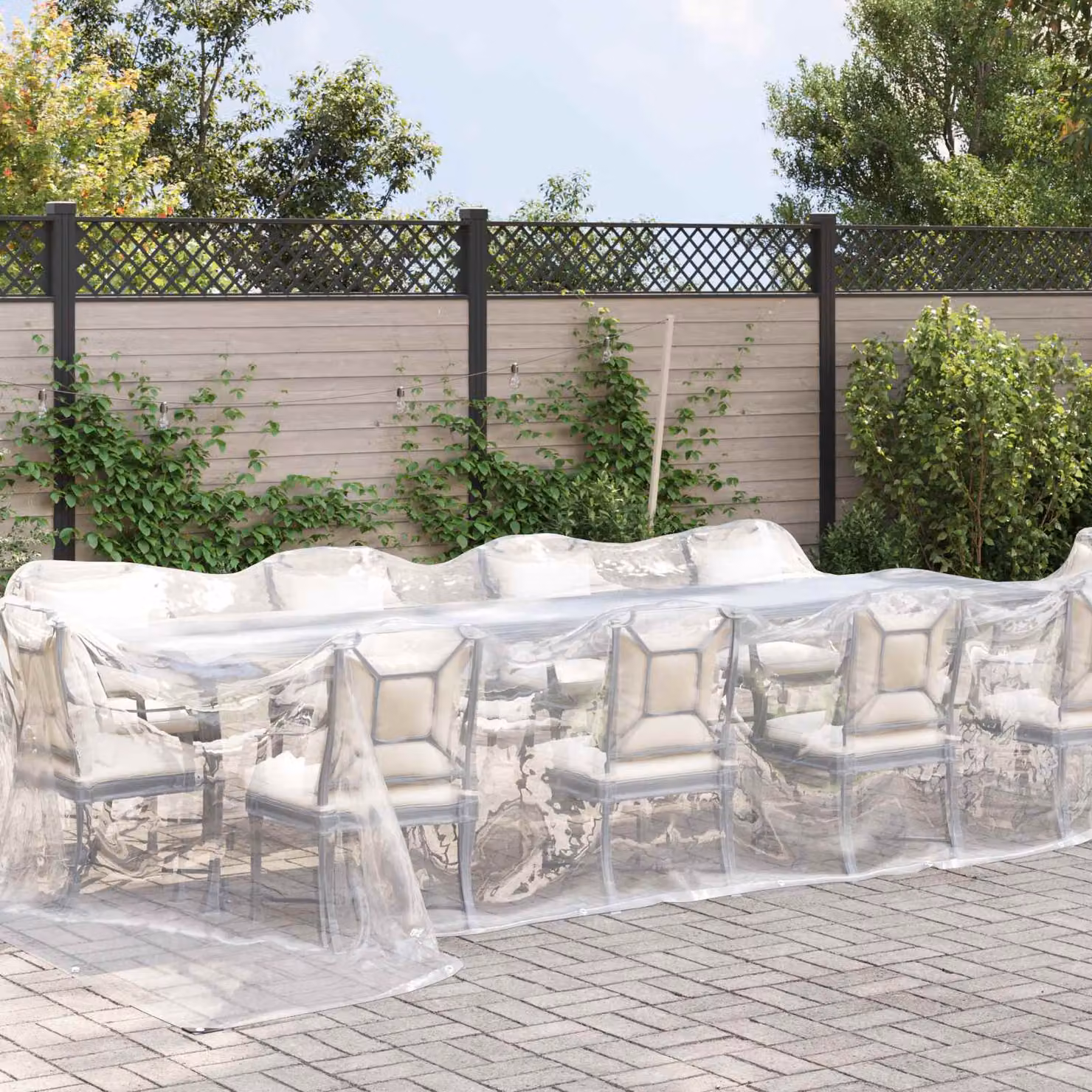 Telo copertura trasparente vidaXL in PE da 140 gsm, 4 x 7 m