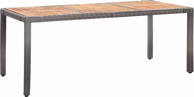 Set da Pranzo da Giardino 9 pz con Cuscini in Polyrattan Grigio