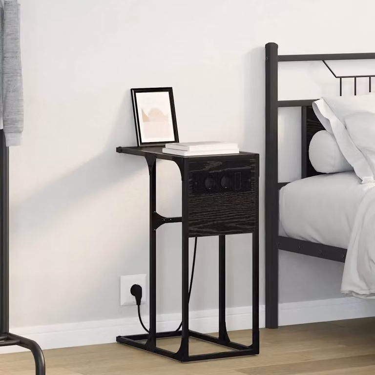 Armadio da Notte vidaXL in Rovere e Nero, L: 41,5 cm, P: 26 cm, H: 60,5 cm