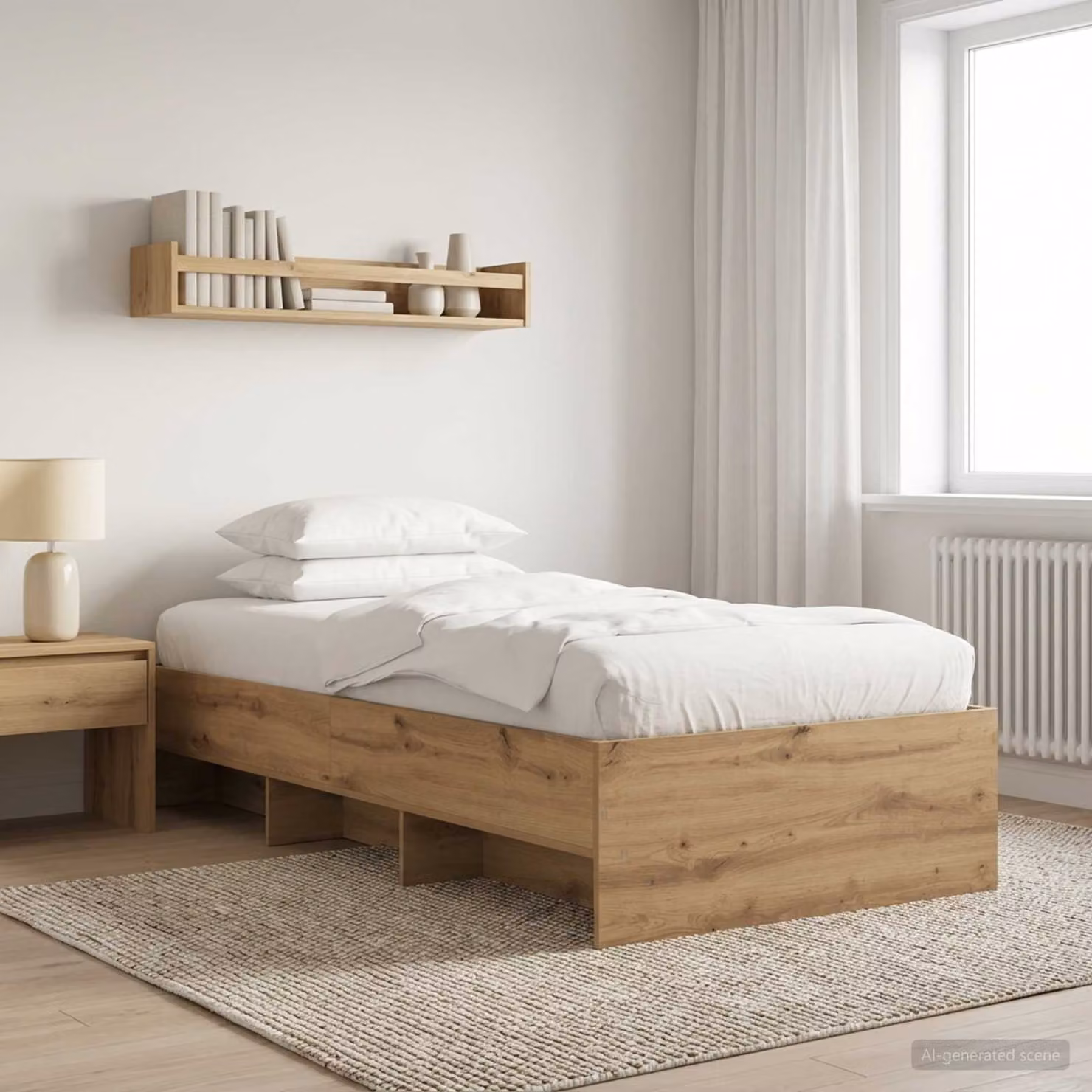 Struttura del letto moderna vidaXL in legno color rovere con doghe piatte L: 200 cm, P: 80 cm, H: 83 cm