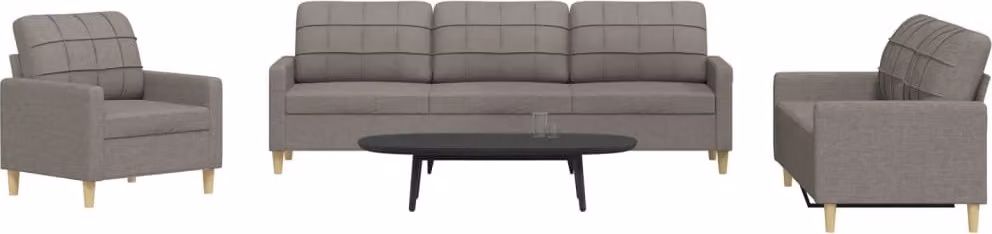 Maison Exclusive - Set di divani a 3 posti in tessuto color taupe
