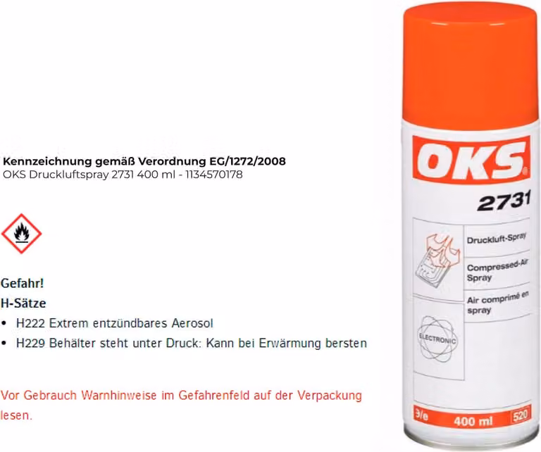 12x OKS aria compressa spray 2731
