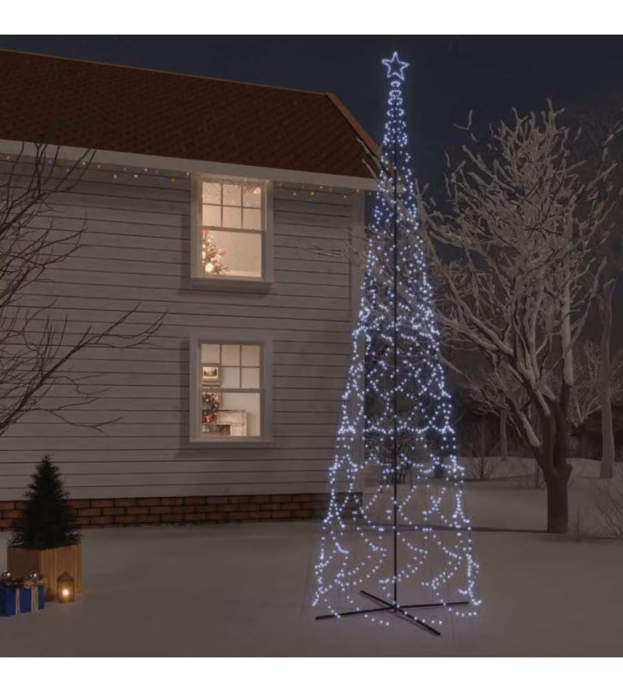 Albero di Natale a cono vidaXL bianco freddo con 3000 LED, Altezza: 230 cm, Diametro: 80 cm