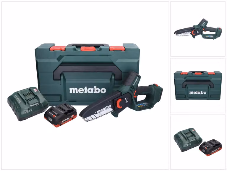 Metabo MS 18 LTX 15 sega da potatura a batteria 18 V 15 cm 5 m/s + 1x batteria ricaricabile 4,0 Ah + caricatore + metaBOX