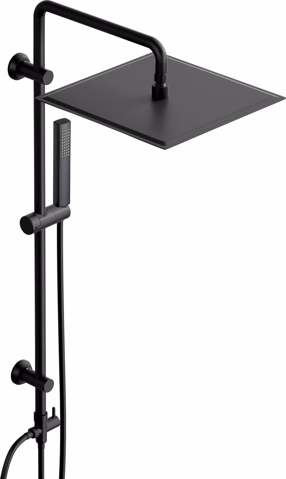 JOHO Set doccia XXL in acciaio inox per doccia a pioggia Sistema doccia con soffione 30x30cm nero opaco