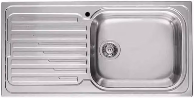 Lavello da incasso Elleci Sky 480 con una vasca a destra, Acciaio Inox Satinato Argento, L: 100 cm, P: 50 cm