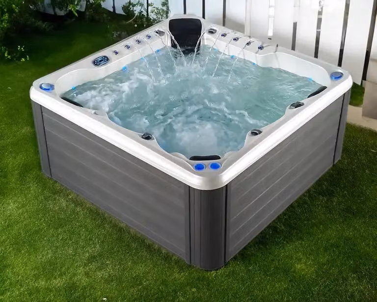 Whirlpool Massagebad Outdoor-Spa Blubberbad Massagebecken Whirlwanne 200x200 cm