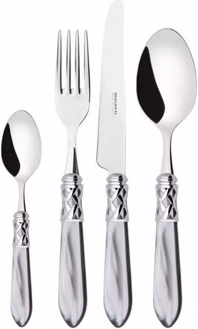 ALADDIN Ghiera Cromata, Posate Set 24 Pz, Scatola Gallery, Casa Colore: Grigio