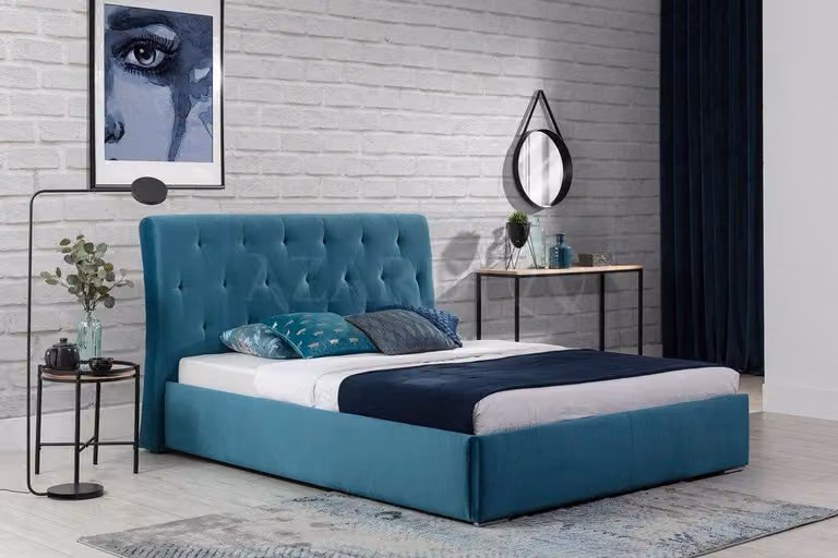 Bett Polster Design Luxus Doppel Hotel Betten 180x200cm Schlaf Zimmer Samt