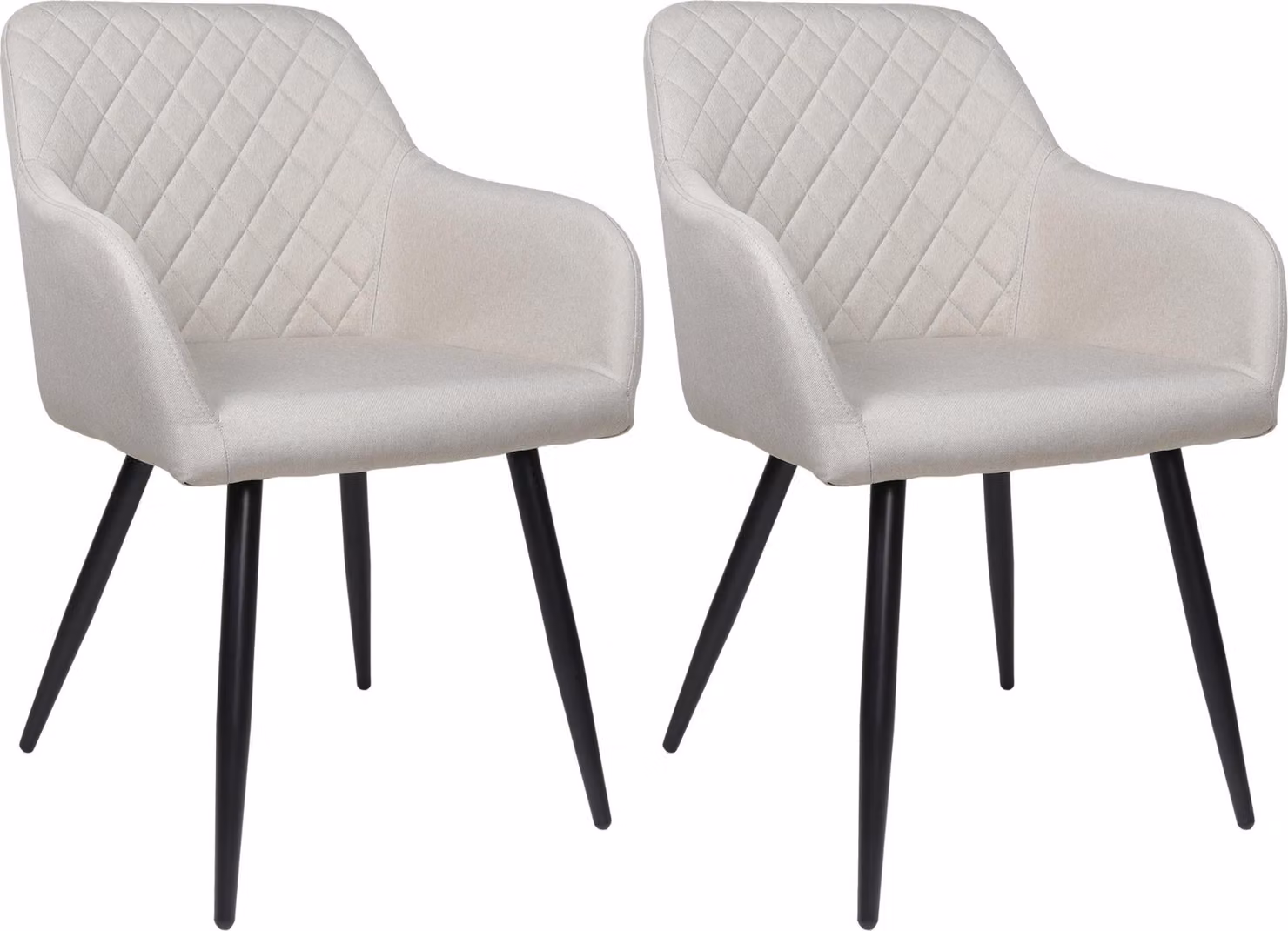 ALBATROS Set di 2 sedie da pranzo SILA, Beige - Sedia imbottita moderna ed elegante, confortevole - Elegante sedia da cucina, sedia da sala da pranzo o sedia da tavolo da pranzo in look retrò