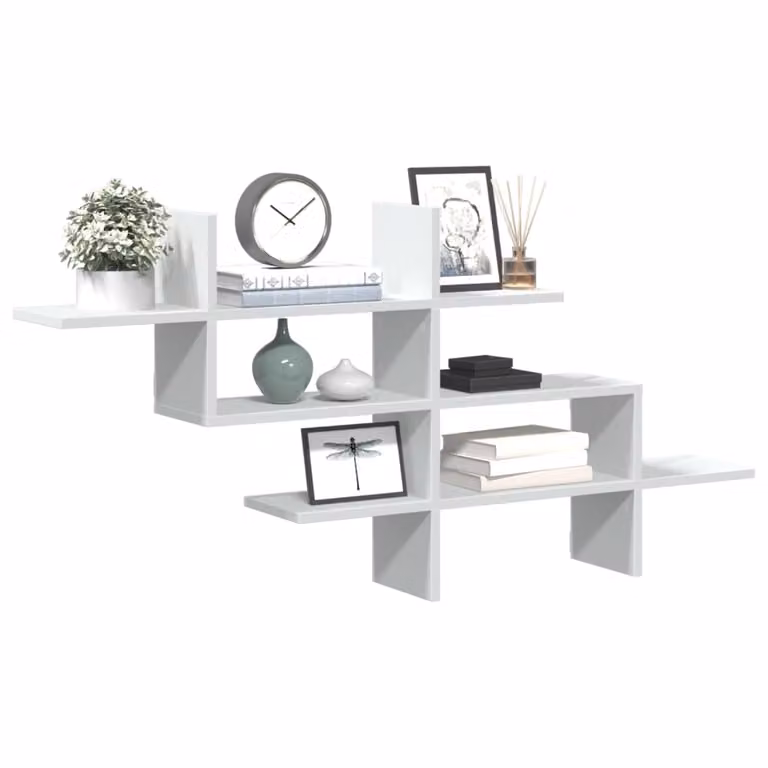 Scaffale a Parete Moderno vidaXL Bianco in MDF L: 124,5 cm, P: 18 cm, H: 60,5 cm