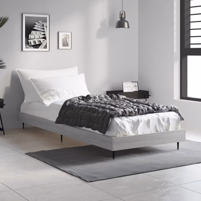 The Living Store Rete da letto Grey Sonoma 75x190 cm Materiale a base di legno
