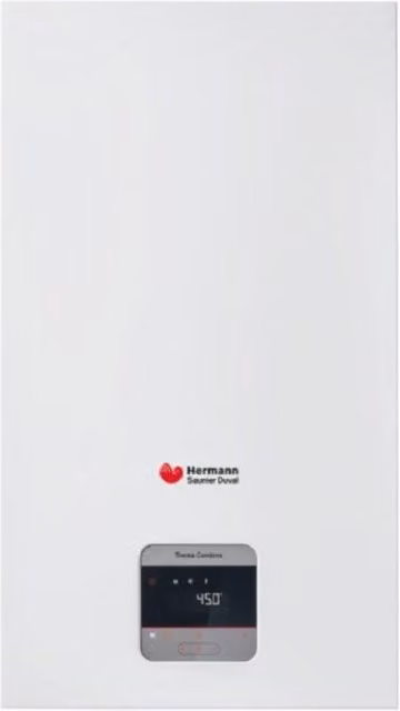 Caldaia a Condensazione Hermann Saunier Duval Thema Condens 31 IS Metano Bianca con Kit Scarico Fumi in Acciaio Inox