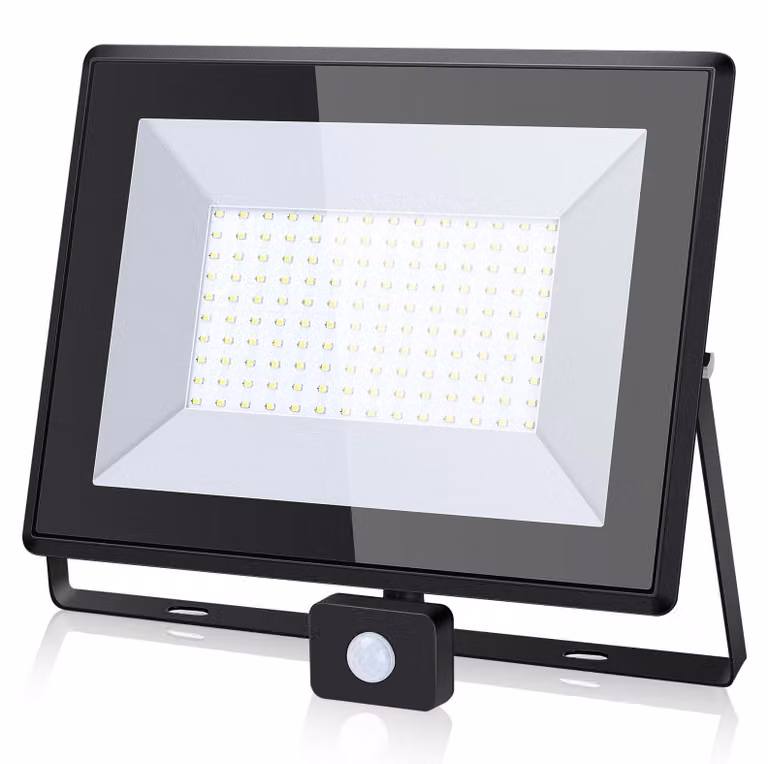 Faretto LED da 100 W, 6400 K, grado di protezione IP65, con sensore di movimento