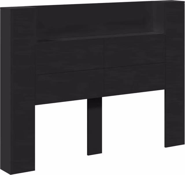 Testiera | Testata Nero 140 x 16,5 x 103,5 cm Legno multistrato