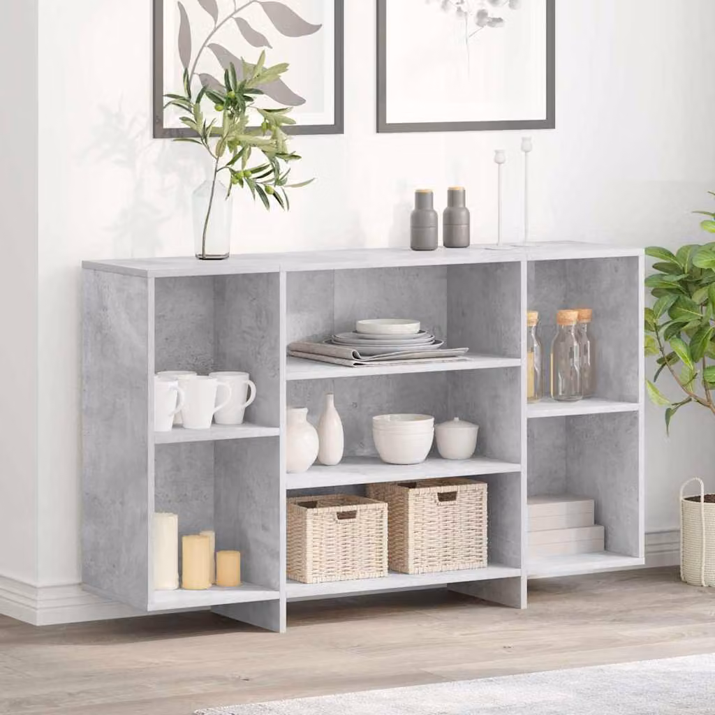 Credenza moderna vidaXL in MDF grigio cemento, L/P/H: 120 x 30 x 75 cm