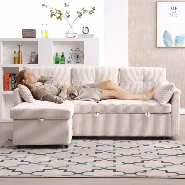 Divano Letto Angolare con Contenitore e Chaise Longue ¨C MINIMAL ¨C Modulare