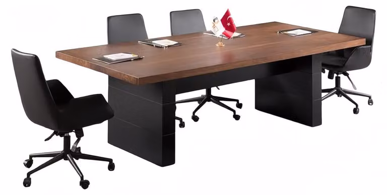 Arbeitszimmer Besprechungstisch 4x Stühle Büroausstattung Bürostuhl Schreibtisch