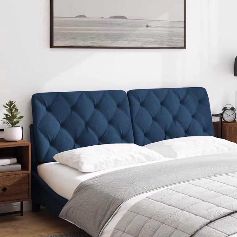 vidaXL Cuscino Testiera Blu 160 cm in Tessuto