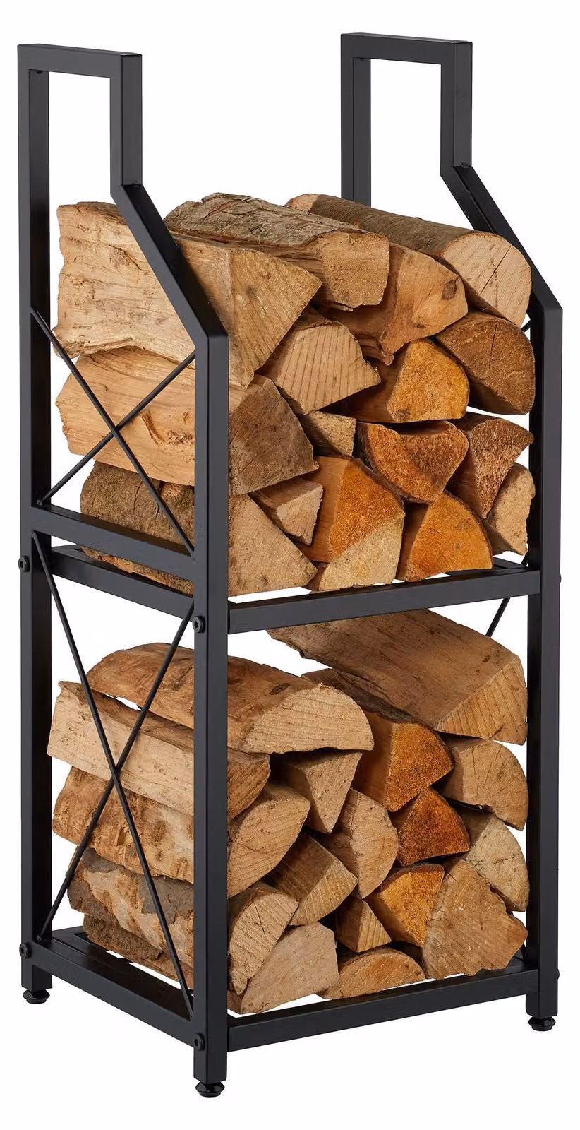 Solidchoice - Scaffale metallico per stoccaggio di legno, da interno, a 2 ripiani