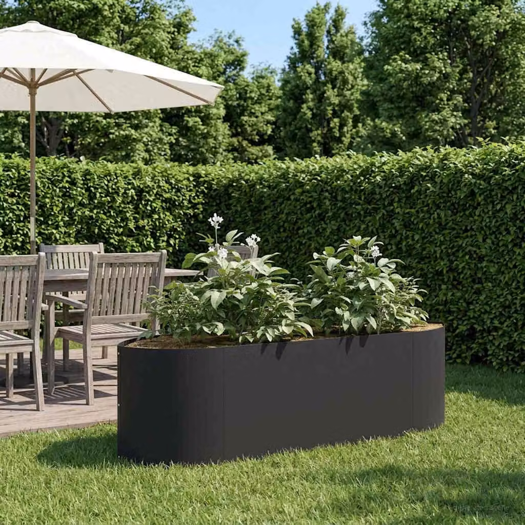 Letto rialzato da giardino vidaXL in acciaio nero L: 140 cm, P: 40 cm, H: 40 cm