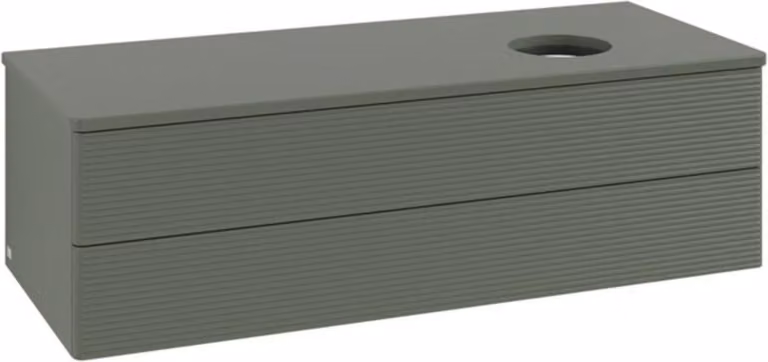 Mobiletto V&B con struttura frontale, con illuminazione Antao 120x36x50cm, WBP Lac, lea gre. m Lac