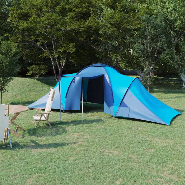 vidaXL Tenda da Campeggio per 6 Persone Blu Marino e Azzurro