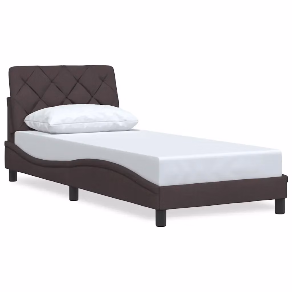 Giroletto vidaXL in tessuto marrone scuro senza materasso L/P/H: 90 x 190 cm – 2