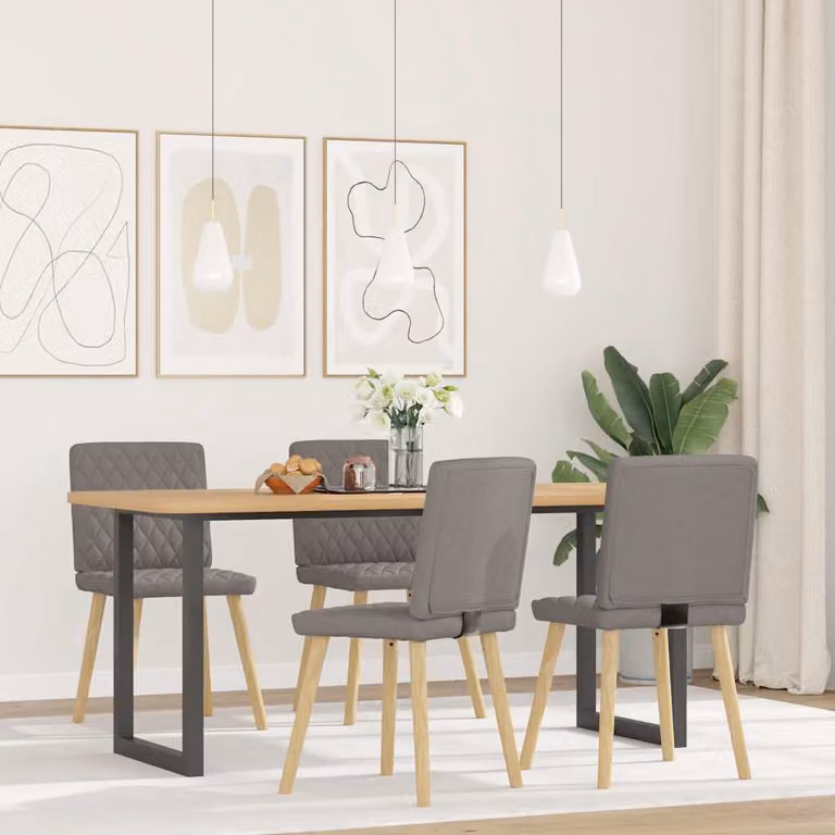 vidaXL Sedie da Pranzo 4 pz Tortora in Tessuto