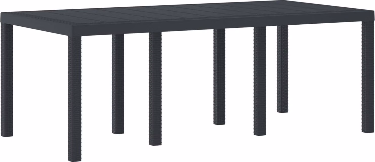 Tavolo da Giardino Antracite 200 x 100 x 73 cm polyrattan