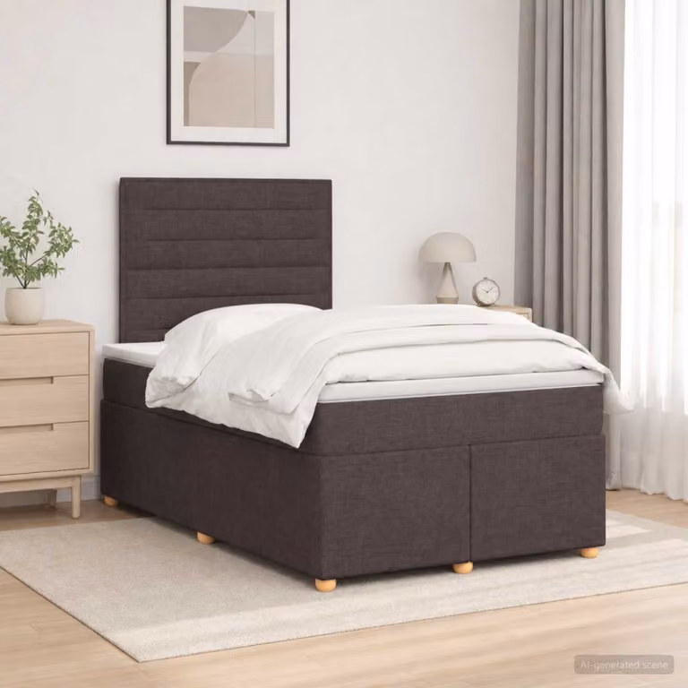 Letto box spring ibrido vidaXL con materasso a molle insacchettate e base contenitore, con illuminazione sottostante e porta USB, L/P: 120 x 200 cm