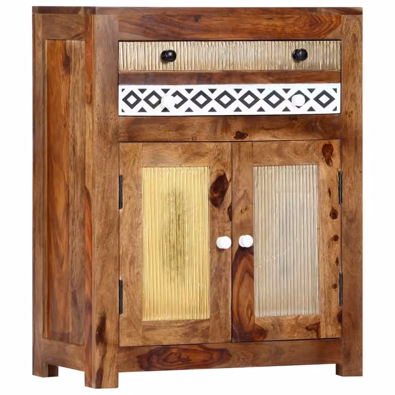 vidaXL Mobile laterale 60 x 30 x 75 cm in legno massiccio